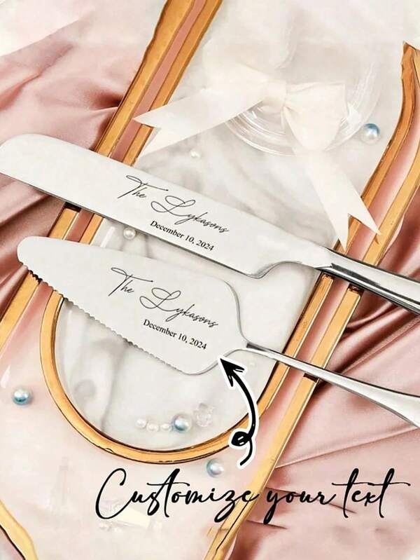 1/2Pcs Custom Name/Date Crystal Handle Cake Cutting Set For Wedding, Wedding Crystal Handle Cake Knife And Server Set, Personalized Engraving Name Stainless Steel Cake Knife, Customized Wedding Cake Knife And Server Set, Customizable Name Pizza Spatula, Knife Size: 33.5cm/13.2in, Shovel Size: 27.5cm/10.8in, Cake Cutting Set For Wedding, Pie Cutter, Birthday Gift For Cake Lover,Multi-Functional