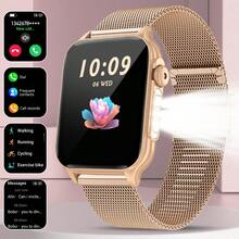 SIEMORL 新款智能手表，300毫安时大容量电池，多种运动模式，天气预报，智能语音通话，月经提醒，计时，音乐播放，时尚多功能女士手表 - 黑色 - 查看 12