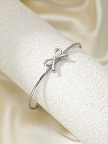 Aomogo 1pc Elegant Luxury Minimalist Stainless Steel Snake & Butterfly Adjustable Bracelet For Women