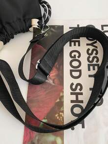 Men's Retro Mini Messenger Bag, Unique Design Crossbody Shoulder Bag, Casual Street Style Phone Pouch - Black - View 7