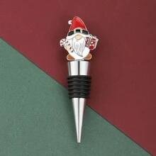 Tapón de vino de Papá Noel rojo, sellador hermético para botellas de vino, regalo de fiesta de Navidad, suministros para bodas y cumpleaños, decoraciones para el hogar y fiestas - Multicolor - Ver 9