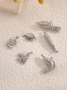 1 件不锈钢鱼形吊坠，适合 DIY 珠宝制作、项链、手链、手机吊饰、钥匙扣 - 魚 - 查看 8