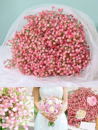 20pcs Starry Sky Artificial Flowers With Stems - Handmade Textured Faux Floral Bouquets For Home Outdoor Yard Garden Decor, Premium Oxidation Resistance Bulk Bouquets With Stem, Real Touch Faux Flowers, Home Room Office Decor, Flower Arrangements Artificial Centerpiece, Outdoor Garden Yard Decor, Wedding Birthday Bridal Shower Decor Artificial Flowers, Gypsophila For Wedding Party Home Decoration Floral Bouquets DIY Accessories