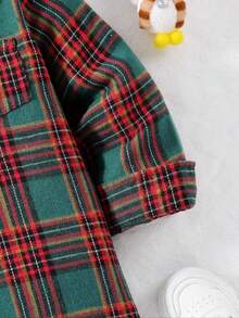 Koszula dla chłopca na imprezę, dżentelmena, muszka, długi rękaw, kołnierzyk, koszula w kratę, formalna, odpowiednia na sezon jesień/zima, Walentynki