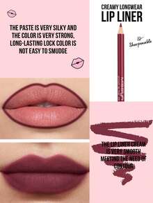 Misslyn MISSLYN-2 Pieces Smooth-On Lip Liner Set, Smooth-On Lip Liner, Long-Lasting Face Makeup, Long-Lasting Rich Lip Color, Smooth Application, Lip Liner, Y2K Makeup Party Beach Travel Holiday Camping Outdoor Gift Rose Fashion Girls New Year Cosmetics Cosplay