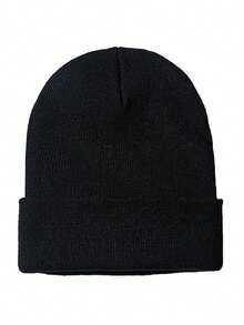 Herbst/Winter einfarbige warme gestrickte Beanie Mütze, Große Größen, unifarbig, vielseitig & modischer Pullover Kappe Winter Warm