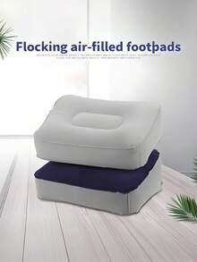 充气放松脚垫、旅行脚枕垫、飞机旅行办公室家用腿部抬高脚凳、超轻可折叠旅行枕脚垫、PVC 飞行睡眠脚凳枕、飞机休息枕、汽车巴士枕 - 彩色 - 查看 5