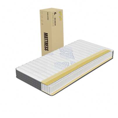 Colchón en Caja Individual Espuma de Alta Densidad Memory Foam Adaptable y Suave Firmeza Justa Color Gris 100x190x22 cm