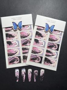 2packs Luxury Designer Original Design Japanese Style Sailor Style Moon Full Nail Sticker L-089