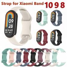 Einfarbiger Silikon-Sportarmband kompatibel mit Xiaomi Band 10 9 8, Ersatz-Armband mit Schmetterlingsverschluss, atmungsaktiv und langanhaltend für Laufen, Schwimmen und den täglichen Gebrauch