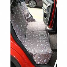 1 pieza Cubierta negra de asiento de coche impermeable para mascotas de tela Oxford 600D, duradera y resistente a la suciedad para el asiento trasero del coche mientras la mascota está afuera