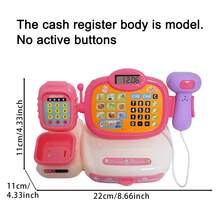 Kids Cash Register For Preschool, Pretend Play Shopping Store Playset, Cash Register Learning Toy, Pretend To Run A Shop, Develops Early Math Skills Learning Toys, Includes Toy Credit Card And Play Money