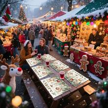 1 set/1 buc/4 buc/6 buc veselă de Crăciun cu model de fructe de pădure și elan, veselă termoizolantă, veselă din poliester lavabilă la mașină, veselă de protecție, decor central, decor zilnic pentru camera de zi a familiei, potrivită pentru decorarea întâlnirilor de grup