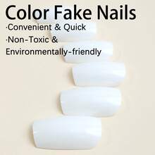 New Style Solid-Color White Rectangular Homemade Nail Art