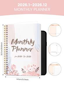 Trees 2026 Monthly Planner - 12 Months Spiral Bound Weekly Planner Notebook With Calendar Grid, Notes And Task List - Ideal For Goal Setting, Productivity And Daily Use - Suitable For Home, Office And School, Office Desk Accessories - Pink - View 5