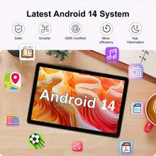W&O 2025 New 10.1-Inch Tablet PC, Android 15 Operating System, 2-In-1 Tablet With Keyboard, Mouse, Protective Case, Stylus, 256GB ROM + 8GB RAM, Supports 1TB Memory Card Expansion, 5+16MP Camera, Octa-Core Processor, 8000Mah Battery, 1280*800 IPS HD Display, Tab, Wi-Fi 6, Tablet, Tablet, Pad - màu đen - Xem 8