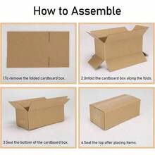 20 scatole di cartone, dimensione grande 33x21.5x19 cm, dimensione piccola 28x16.5x15 cm, scatole di spedizione in carta kraft ondulata, scatole per confezioni regalo a sorpresa, per uso personale e per piccole imprese, colore marrone - Castano - Visualizzare 6