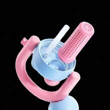 Worthy Aesthetic Tumbler,Jumbo Hydration Bottle For Her,Portable & Heat-Resistant,Space-Style Straw Water Bottle - Silver - View 4