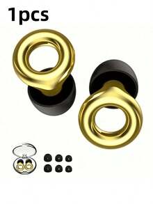 1. Electroplated Earplugs, Silicone Material, Concert Earplugs, High-Fidelity Hearing Protection With Noise Reduction, Suitable For Work And Noise Sensitivity, Equipped With Storage Box + 4 Pairs Of X, S, M, L Noise-Reducing Earplugs