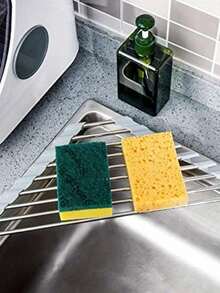 1 buc suport de depozitare triunghiular pliabil din oțel inoxidabil pentru chiuvetă mică de colț - Scurgere de bucătărie multifuncțională pentru chiuvetă, organizator antirugină, trepied și suport - economie de spațiu (negru/gri). Raft de depozitare pentru bucătărie. Depozitare și organizare în bucătărie, necesități casnice și zilnice, convenabil și practic.