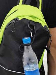 Gancho de aluminio resistente y cierre de con hebilla de goma, correa, utilizado para asegurar botellas de agua - Perfecto para acampar y hacer senderismo, con 11 colores para elegir, el mejor regalo para entusiastas de los viajes, equipo de montañismo para colgar botellas de agua, hebilla de silicona para botellas de agua mineral, hebilla de silicona para botellas de agua de escalada (se envían aleatoriamente los colores de gancho + correa)