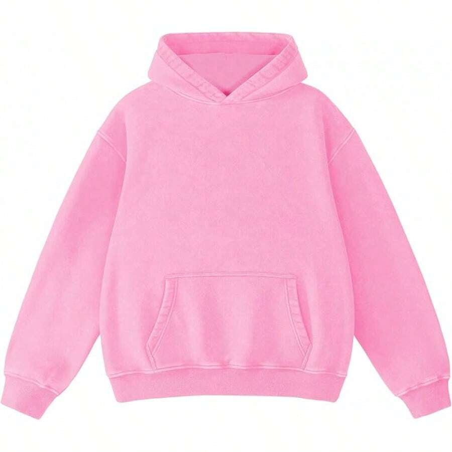 Hatant Oversized Hoodie Sweatshirts For Men Couples Heavyweight Hoodies Pullover Vintage Mens Acid Wash Sweaters Clothes 2025 - Hồng - Xem 1