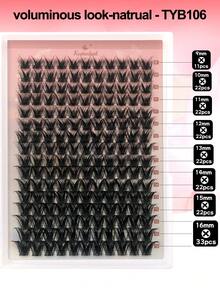 D Curl 176 PCS Lash Clusters Wispy Cluster Eyelash Extensions Puffy Individual Lashes 9-16mm Waterproof Natural Lash Extension DIY Cluster Lashes With Soft Thin Band - D - Xem 2