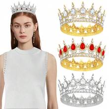 2 pièces/set Ensemble de couronne de strass en forme de larme pour anniversaire, couronne dorée reine d'anniversaire avec bretelle, accessoires pour cheveux joyeux anniversaire pour femmes, décorations de fête