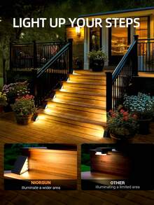 2/4pcs Warm Light 13LED Solar Stair Lights, Outdoor Safety Lighting Ground Lights, Warm LED Night Lights, Triangular Minimalist Stair Lights, Auto On/Off Daytime, Semi-Recessed Installation, Lithium Battery, Solar Powered Charging, Outdoor Garden Decor, Outdoor Lighting | Modern Stair Lighting | Solar Charging Lights, Garden, Entrance, Hallway, Walkway, Patio, Party Decor Lights, Christmas Decor, Halloween Decor, Indoor/Outdoor Floor Decor, Camping Decor - Step Light-warm Color - View 3