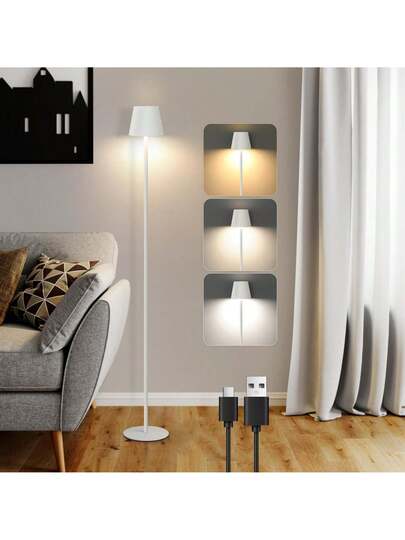 Vloer Lamp Living Room LED Dimmable St ing Verlichting Moderne USB Rechargeable Wit Temperatures, Bedroom, Study Office 125 Cm