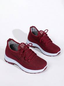 "Round Toe Slip-On Platform Shoes Winter 2025 New Export Women's Thermal Lined Warm Parent Shoes Wholesale Casual Outdoor Boots Cross-Border Snow Boots" - Red - View 8