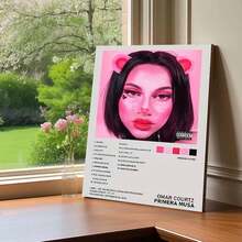 Framed Canvas 2D Flat One Piece, Two-Dimensional Flat Decorative Artwork -- Framed Posters And Prints, Featuring The Urban Latin Music Album Cover: Omar Courtz - Primera Musa, Ideal For Home Decor, Birthday Presents, Father'S Day, Mother'S Day, Perfect For Bedrooms And Living Rooms. - Framed(Framed(框架)) - 查看 4