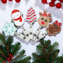 1 Christmas Snowman, Reindeer, Snowflake Retractable Badge Clip, With Metal Clip Scroll ID Card Badge Hanging Rope Tag Keychain Card, Suitable For Office, Student, Christmas Decoration Party Gifts, Christmas