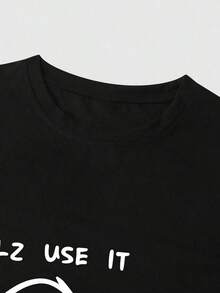 Camiseta gráfica de dibujos animados y eslogan Manfinity Homme Herren - Negro - Ver 5