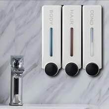 300ml Wall-Mounted Soap Dispenser, Manual Soap Dispenser, Shampoo, Body Wash, Soap Dispenser, Hand Wash Bathroom Container, Bathroom, Hotel, Kitchen Container, Bathroom Storage And Organization - Multicolor - View 5