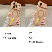 Magnetic Luxury Matte Translucent Armor Shockproof Case Compatible With IPhone 17 Pro Max 17 Air 16 16e 15 14 Plus 12 13 11 Pro Max Wireless Charge Cover - Desert Gold - View 11