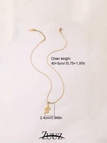 1 pieza Collar de acero inoxidable con colgante de serpiente para mujer, joyería de moda para fiestas y regalos