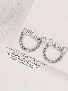 1 par de hebillas de zapato personalizadas, hebillas de zapato de acero inoxidable exquisitas, placa de nombre de zapato con cadena NK, hebilla de zapato con nombre en oro/plata/personalizado, accesorio de cordón de zapato con letra de nombre personalizada, regalo de joyería con nombre para él, regalo personalizado de Acción de Gracias, regalo de Navidad