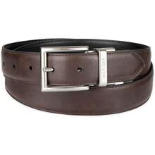 Cinturón reversible para hombre y alto con hebilla de níquel pulido - Coñac/Negro - Ver 5