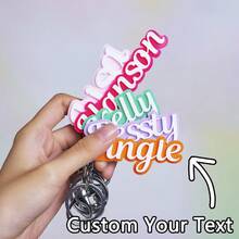 Customized Acrylic Name Keychain, Old English Font, Personalized Letter Keyring, Creative Backpack Pendant, Suitable For Bags, Keys, Suitcases, Ideal Gift For Couples, Friends And Pets, Birthday Present, ,Colorful,Cute,Adorable,Funny,Kawaii,Y2K,Stylish,Unisex,Casual,Custom,Personalized,Unique,Customized,Ideal Gifts For Him,Ideal Gifts For Her,Her,Boyfriend,Girlfriend,Family,Friends - Black and White - View 3