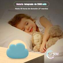 Luz de noche para niños, lampara de noche recargables, night light LED portátil regulable, luz nocturna para dormitorios de niñas y niños, Grandes opciones de regalo para niños y bebés, rosa - Azul - Ver 5