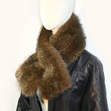 1pc Extra Thick Faux Leopard Print Scarf, Suitable For Fur Coats/Jackets, Warm European Fashion Show Style For Autumn/Winter - A - View 9