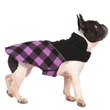 Wintermantel für Hunde, Woll-Hundjacke karierter umkehrbarer Weste Kälteschutz Hundeausstattung für kleine, mittlere und große Hunde