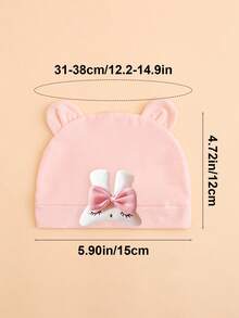1pc Newborn Cute Rabbit Design Soft Warm Baby Hat, Suitable For Baby Boys And Girls, Everyday Wear All Seasons - Multicolor - View 9