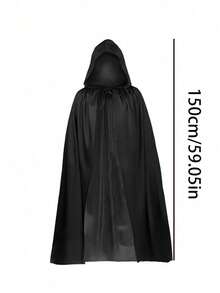 1 pieza Capa con capucha de Halloween, Accesorios de disfraz de bruja, Disfraces de mascarada, Suministros de decoración de Halloween, Decoración para celebración familiar para bruja, diablo, vampiro y disfraz, Cosplay, Actuación, Prop Opción ideal para regalos, Disfraces navideños