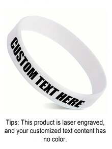 1/3/5/10 件定制硅胶腕带,个性化纯色运动腕带手链,支持成人橡胶手链,批量个性化手链,个性化硅胶腕带手链适用于派对、节日、生日、活动,定制文字手链 - 彩色 - 查看 3