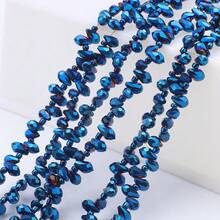 约95颗5*8毫米水滴形玻璃珠，彩色镀AB彩DIY饰品吊坠，适用于手工配件、鞋子、包包、发饰、节日礼物、生日礼物等。 - 5*8mm橫孔水滴 - 查看 22