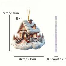 قطعة واحدة من زخرفة داخلية للسيارة بشكل بيت سحابي حلمي من الأكريليك للعيد المجيد