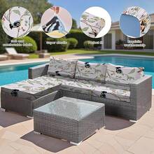HANDONTIME 8Pcs Patio Cushion Covers Stretch Outdoor Couch Cover Cushions Outdoor Furniture Waterproof Patio Furniture Cover Pets Sofa Covers Washable (Khaki,Cover Only) - C:chi nhánh Chim - Xem 8