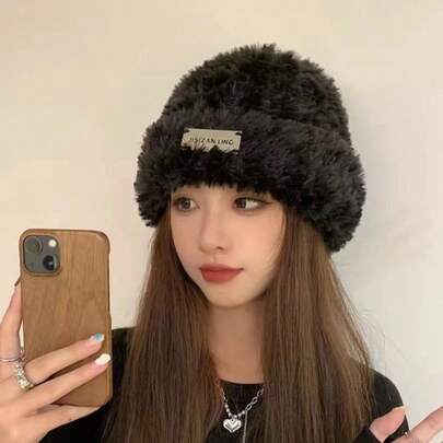 女士保暖针织帽韩版宽松大头围护耳帽秋冬